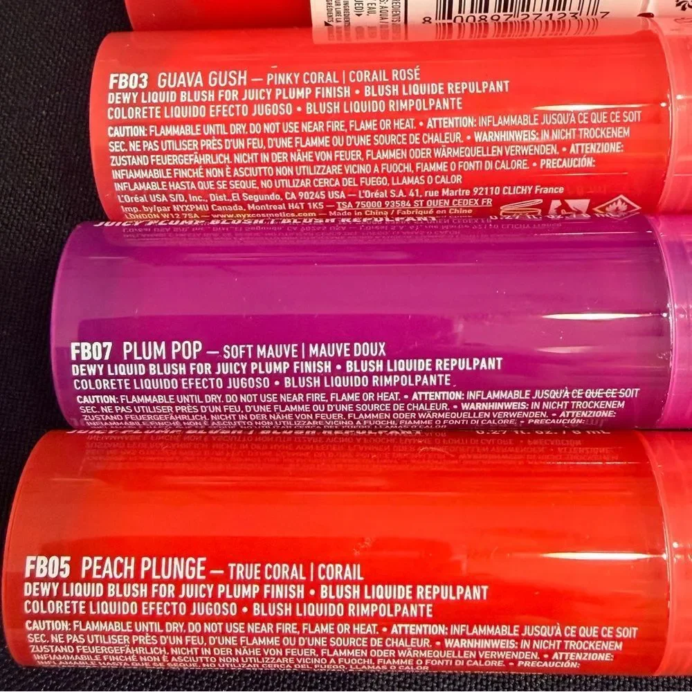 🦋 NYX GUAVA GUSH - PINKY CORAL Fat Cheeks Juicy Dewy Liquid Blush New FullSz